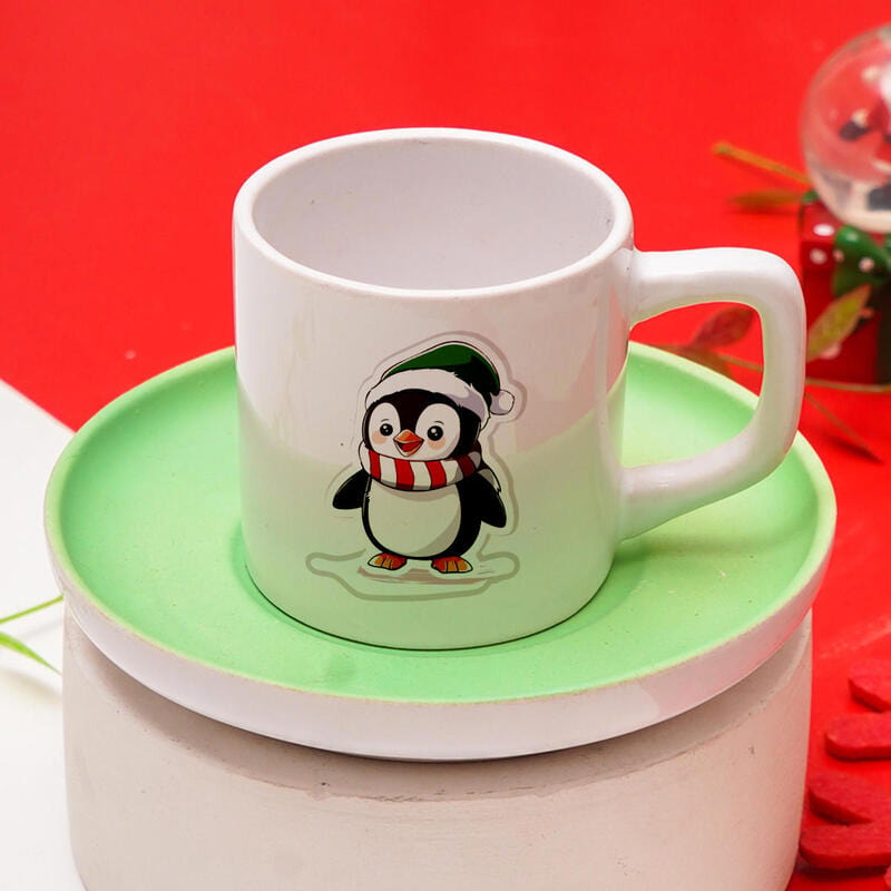 Çiftlere Özel Yeni Yıl Yılbaşı Fincan Seti Çam Ağacı Mum Çerçeve Hediye Kutusu