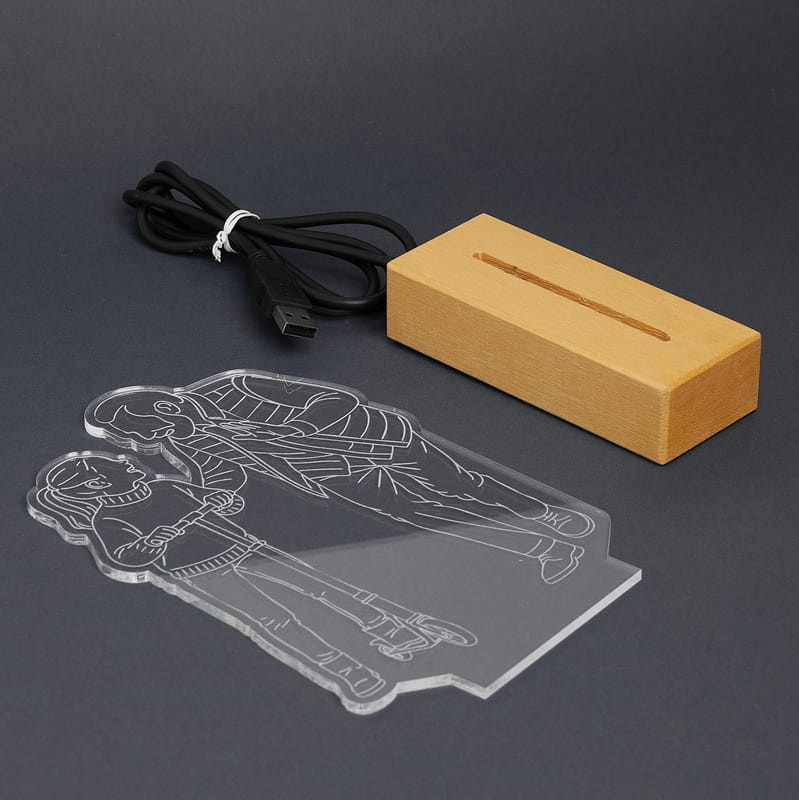 Dedeye Hediye Babalar Günü Line Art Led Lamba