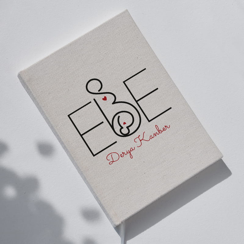 Ebe Tasarımlı Kişiye Özel Kanvas Defter