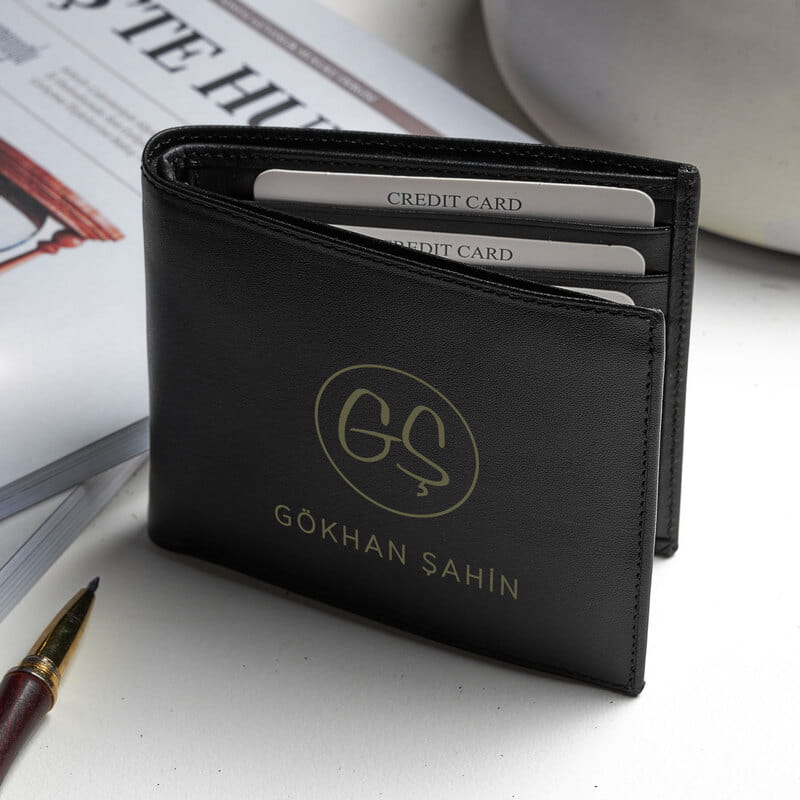 Erkek Arkadaşa Hediye Arma Tasarımlı Deri Cüzdan - Hakiki Deri