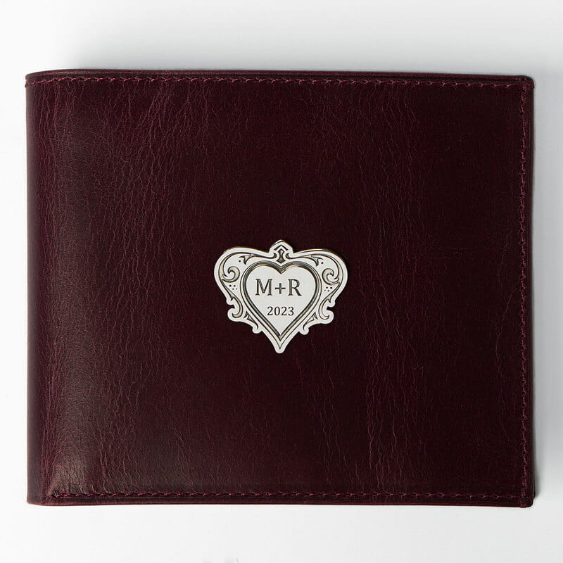 Erkek Arkadaşa Hediye Gümüş Rozetli Kişiselleştirilebilir Cüzdan