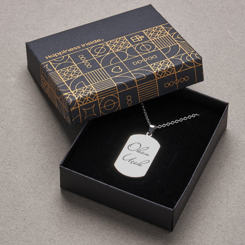 Erkek Hediye Seti - İsme Özel Çakmak Tabaka Künye Seti