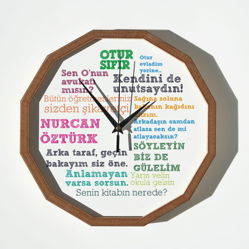 Esprili Öğretmen Sözleri Ahşap Duvar Saati