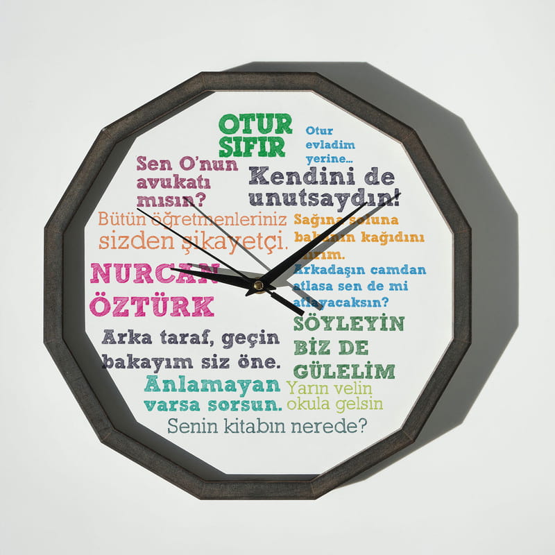 Esprili Öğretmen Sözleri Ahşap Duvar Saati
