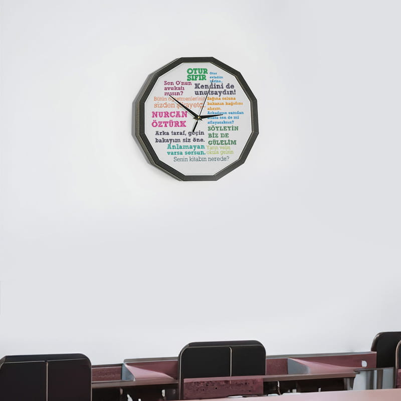 Esprili Öğretmen Sözleri Ahşap Duvar Saati