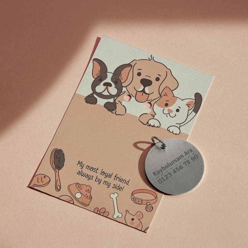 Evcil Hayvanlara Özel Kişiselleştirilebilir İsimli Künye