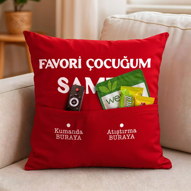 Favori Çocukların Anneler Günü Hediyesi Cepli Yastık