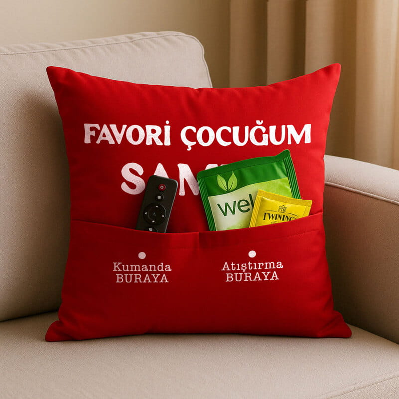Favori Çocukların Anneler Günü Hediyesi Cepli Yastık