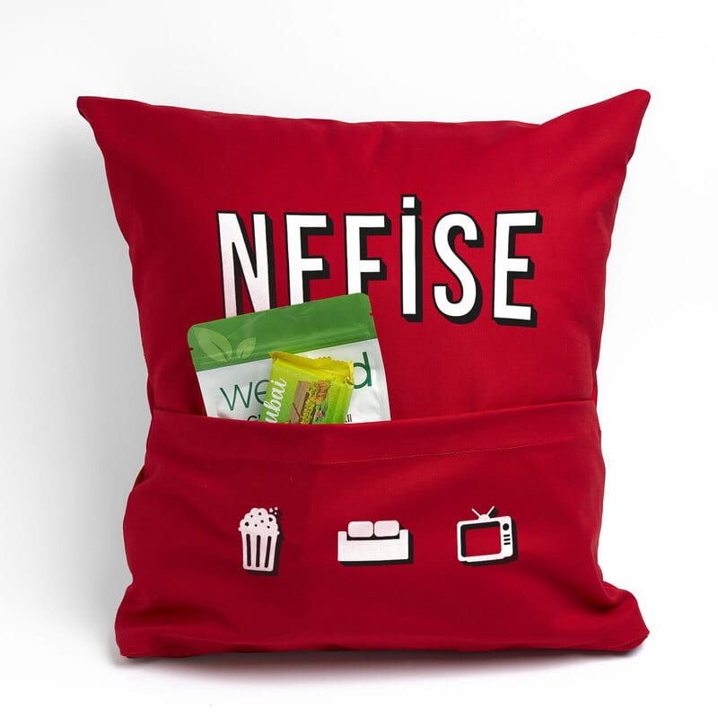 Film Sever Anneler İçin Kişiye Özel Cepli Yastık