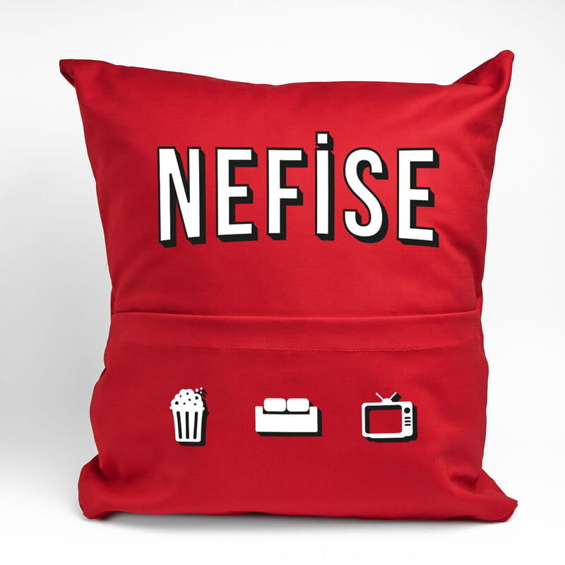Film Sever Anneler İçin Kişiye Özel Cepli Yastık