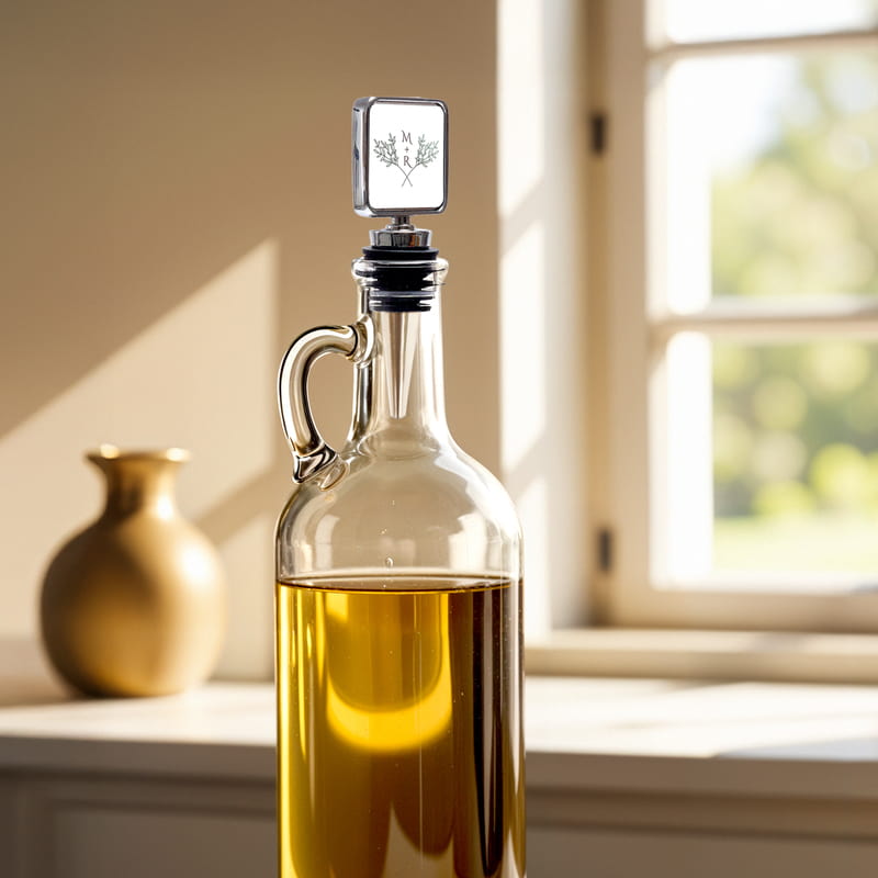 Floral Harf Özelleştirmeli Cam Şişe Tıpası