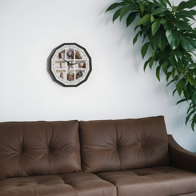 Fotoğraf Kolajlı Ahşap Duvar Saati