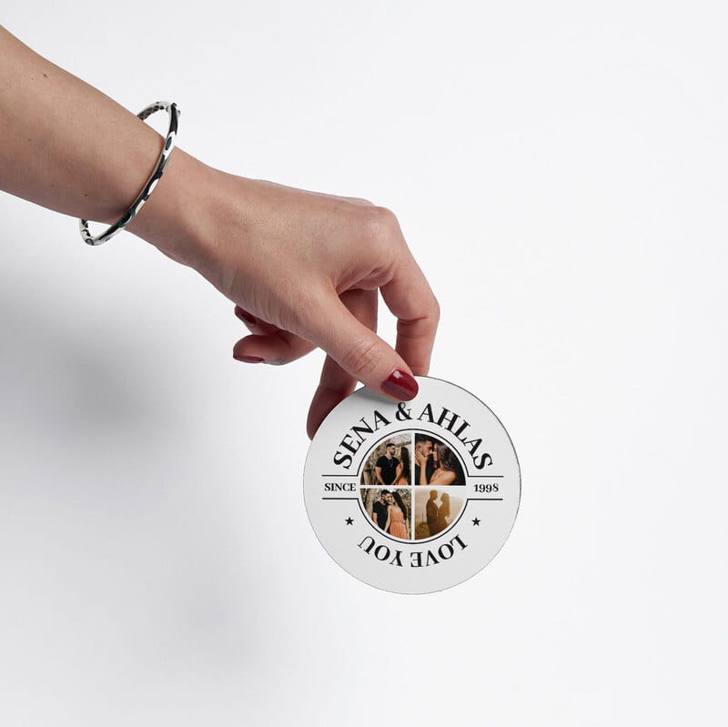 Fotoğraflı İsme Özel 6'lı Bardak Altlığı Seti