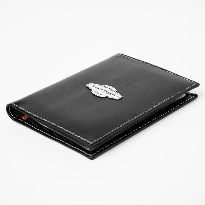 Gezginlere Özel Gümüş Rozet İsimli Deri Ruhsat Kabı