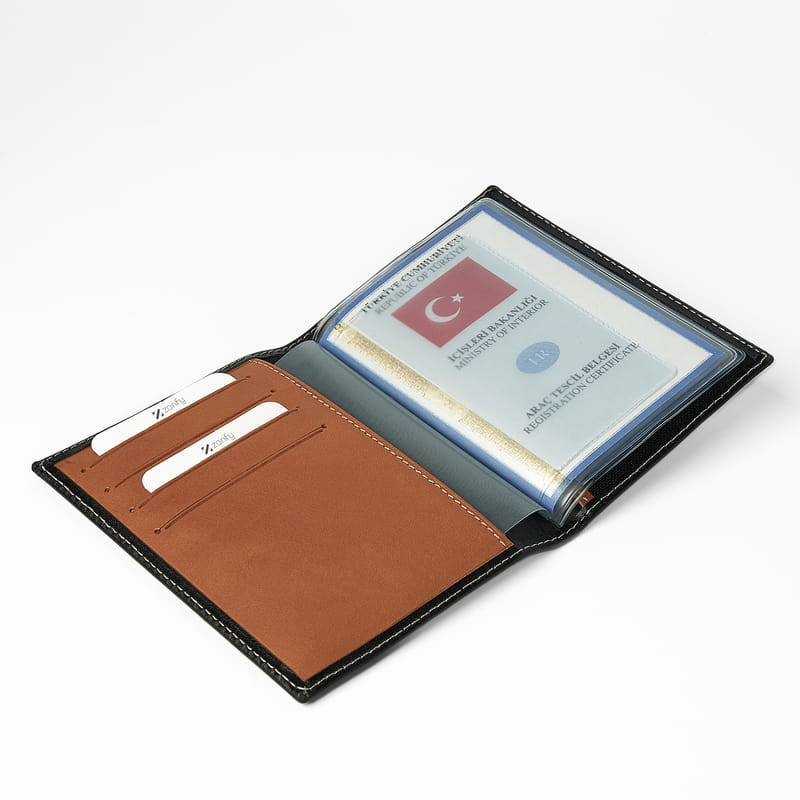 Gümüş Arma Harf Özelleştirmeli Deri Ruhsatlık