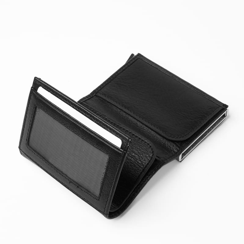 Gümüş Harf Arma İşlemeli Otomatik Deri Cüzdan