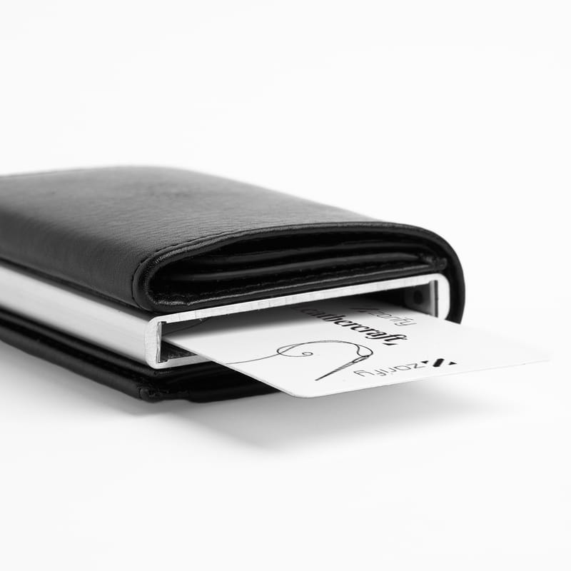 Gümüş Harf Arma İşlemeli Otomatik Deri Cüzdan