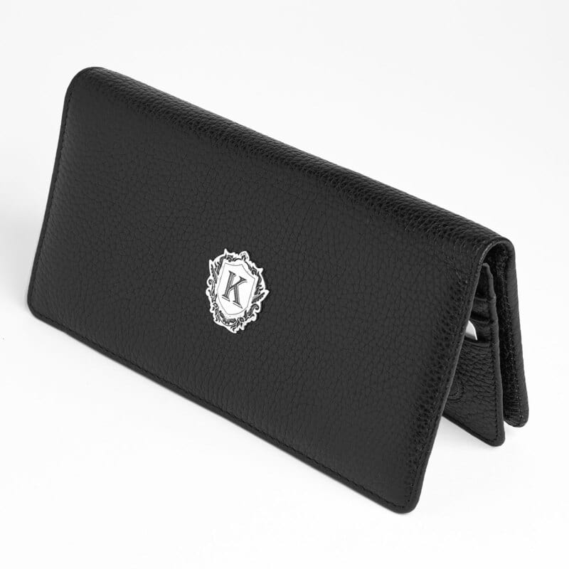 Gümüş Harf İşlemeli Telefon Bölmeli Unisex Deri Cüzdan