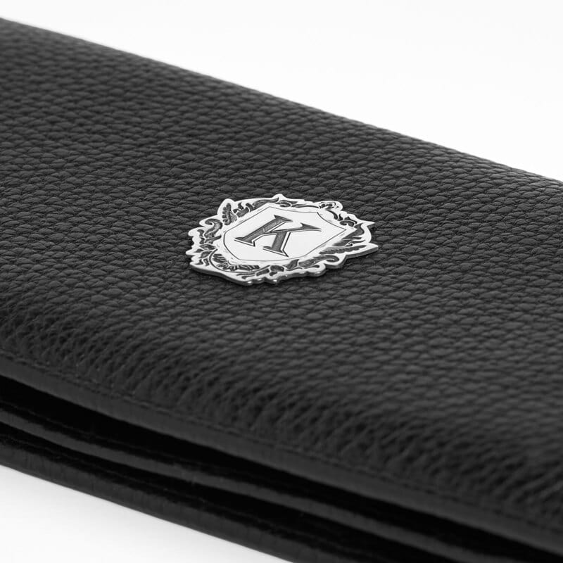 Gümüş Harf İşlemeli Telefon Bölmeli Unisex Deri Cüzdan