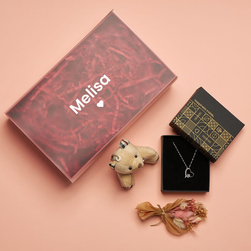 Gümüş Kolye Hediyeli Sevgili Hediye Kutusu