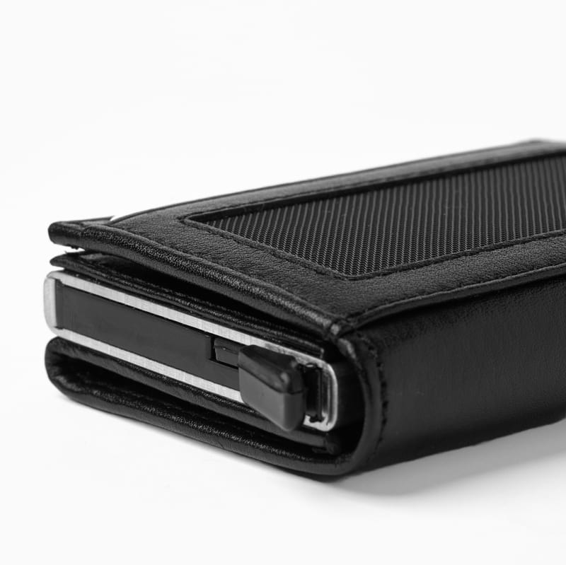 Gümüş Monogram Harfli Otomatik Deri Cüzdan