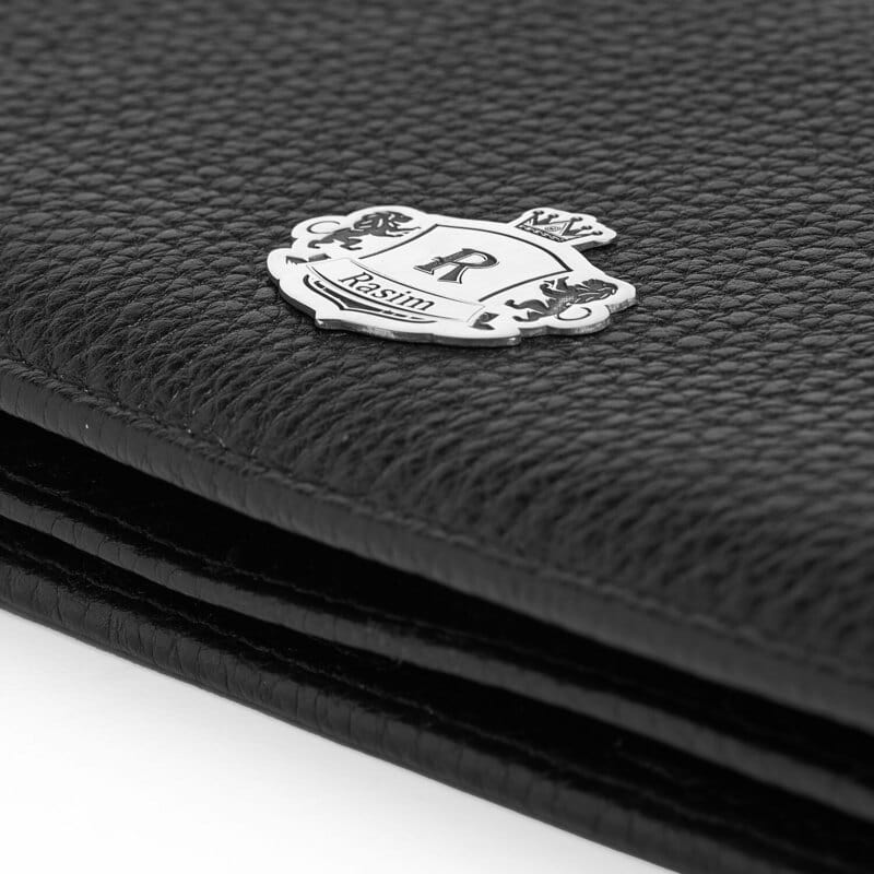 Gümüş Taç Armalı İsim ve Harfli Telefon Bölmeli El Cüzdanı