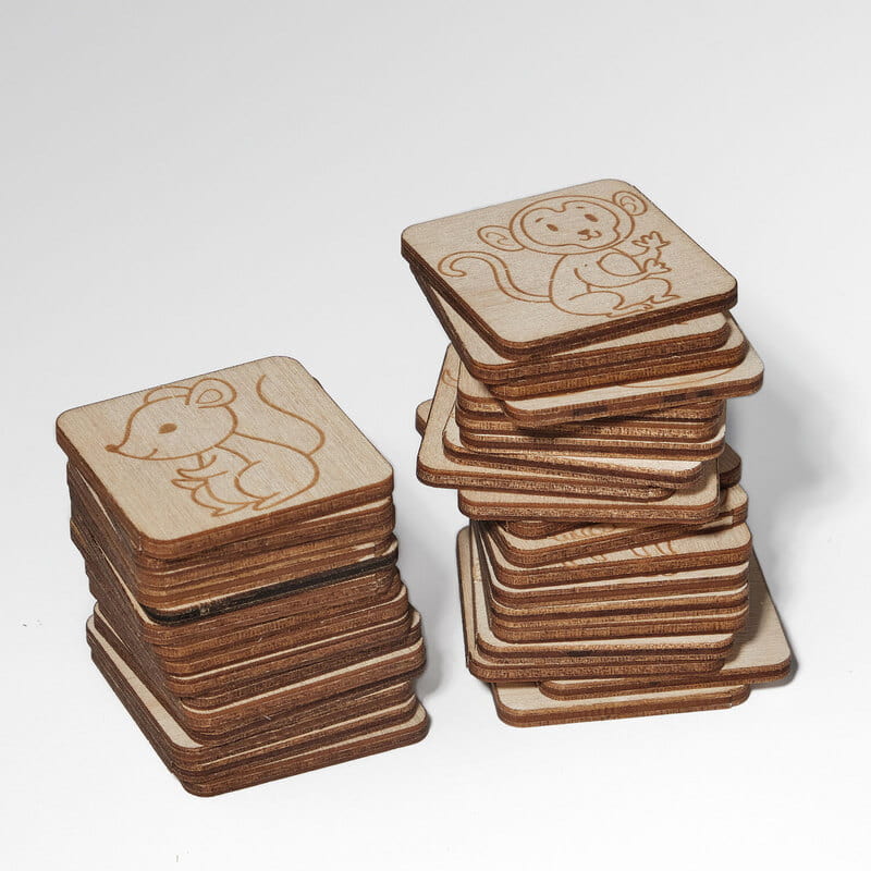 Hafıza Eğitimi Ahşap Sevimli Hayvanlar Eşleştirme Oyunu