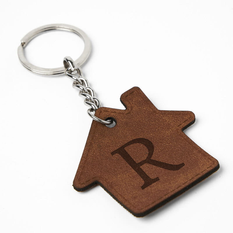 Harf Özelleştirmeli 2'li Deri Ev Anahtarlığı