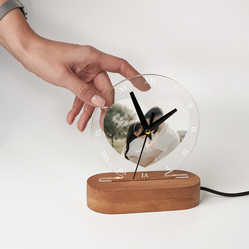 Her Saat Kalbimdesin Fotoğraflı Led Lamba