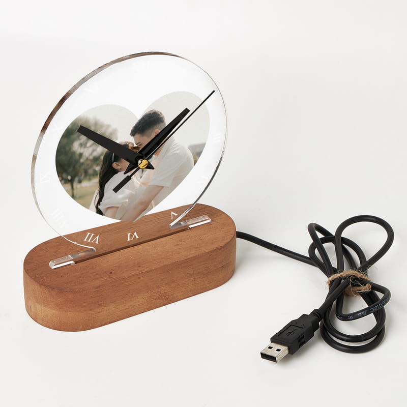 Her Saat Kalbimdesin Fotoğraflı Led Lamba