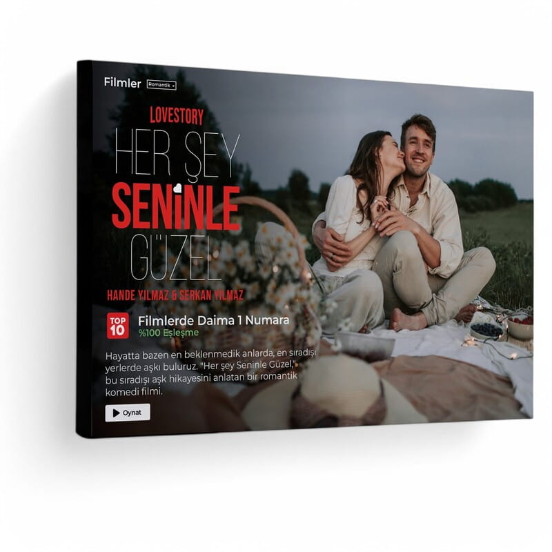 Her Şey Seninle Güzel Lovestory 40x60 Kanvas Tablo