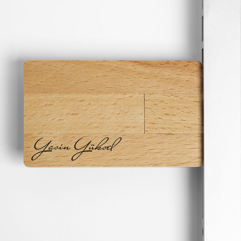 İmza Stilli 32GB Bambu USB Bellek