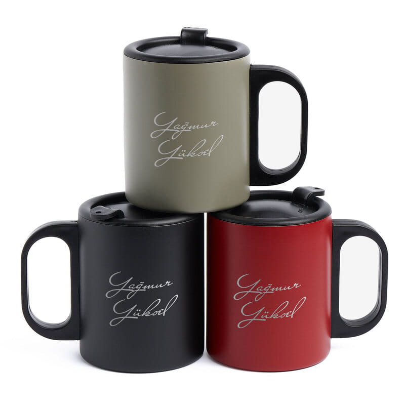 İmza Tasarımlı İsim Yazılı Çelik Bardak Termos
