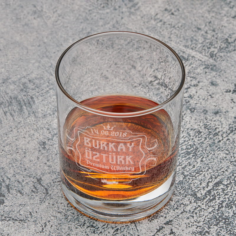 İsim ve Tarihli Özelleştirmeli Viski Bardağı Seti
