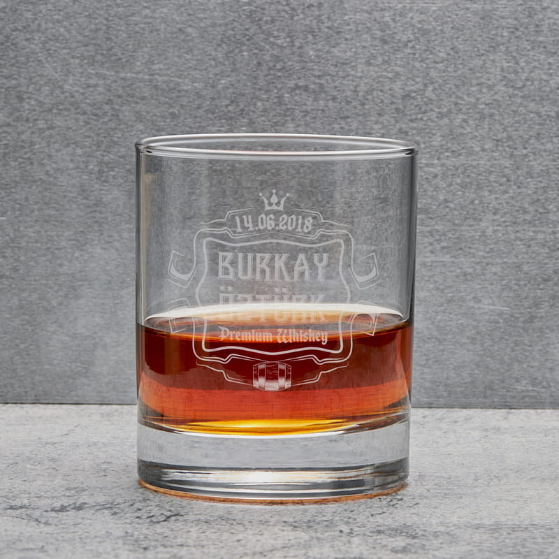 İsim ve Tarihli Özelleştirmeli Viski Bardağı Seti