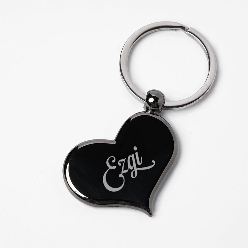İsim Yazılı Metal Kalp Anahtarlık