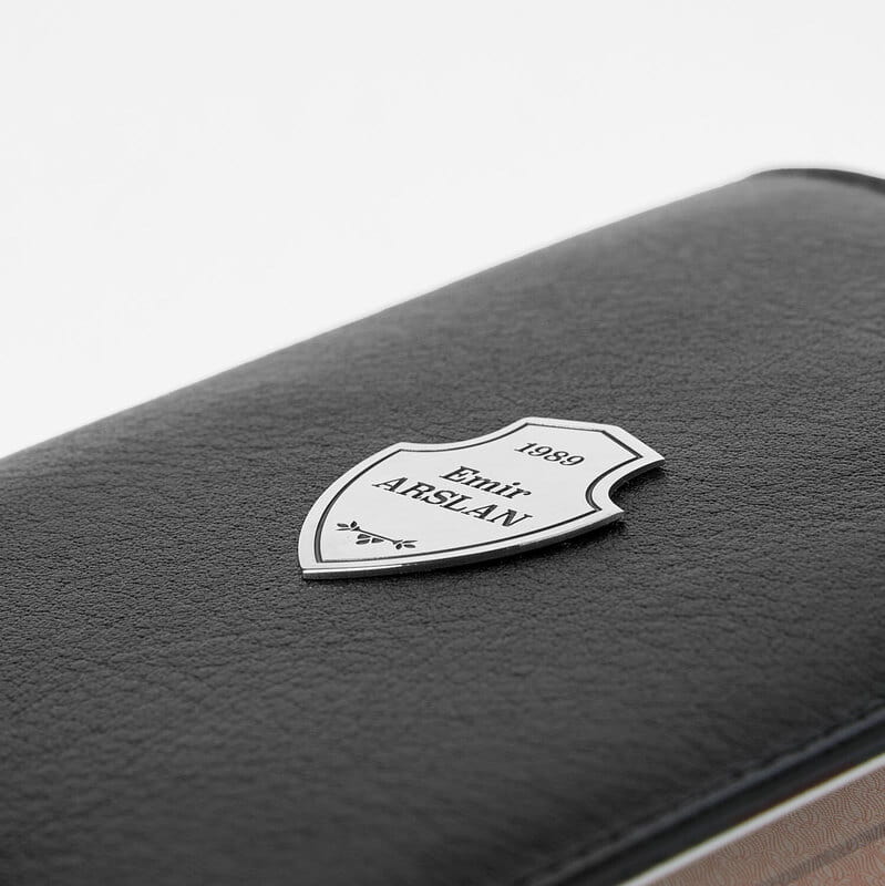 İsme Özel Gümüş Arma Tasarımlı Deri Pasaportluk