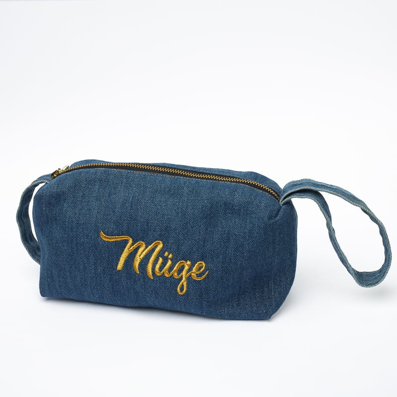 İsme Özel Kot Makyaj & El Çantası