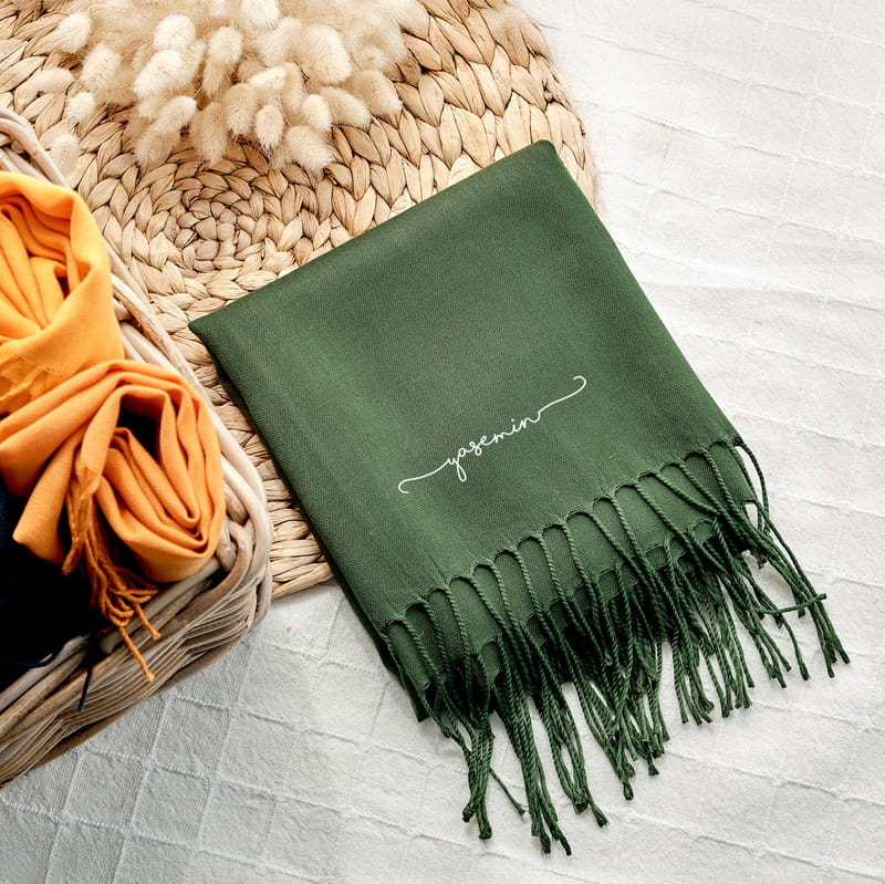 İsme Özel Renkli Paşmina Şal