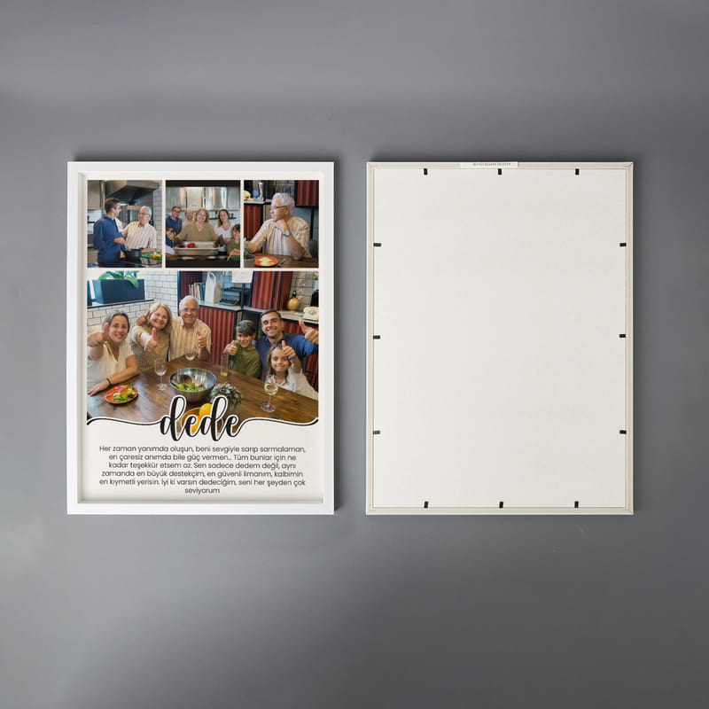 İyi ki Dedem Fotoğraf Kolajlı Kişiye Özel Çerçeve