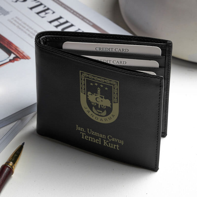 Jandarma Komutanlığına Özel Deri Cüzdan - Hakiki Deri