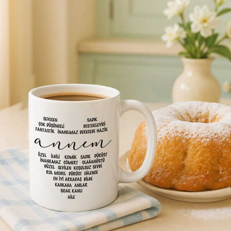 Kalbimde Annem Tanımlı Kupa Bardak