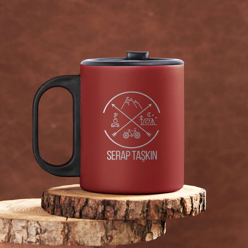 Kampçılara Hediye İsim Yazılı Çelik Bardak Termos