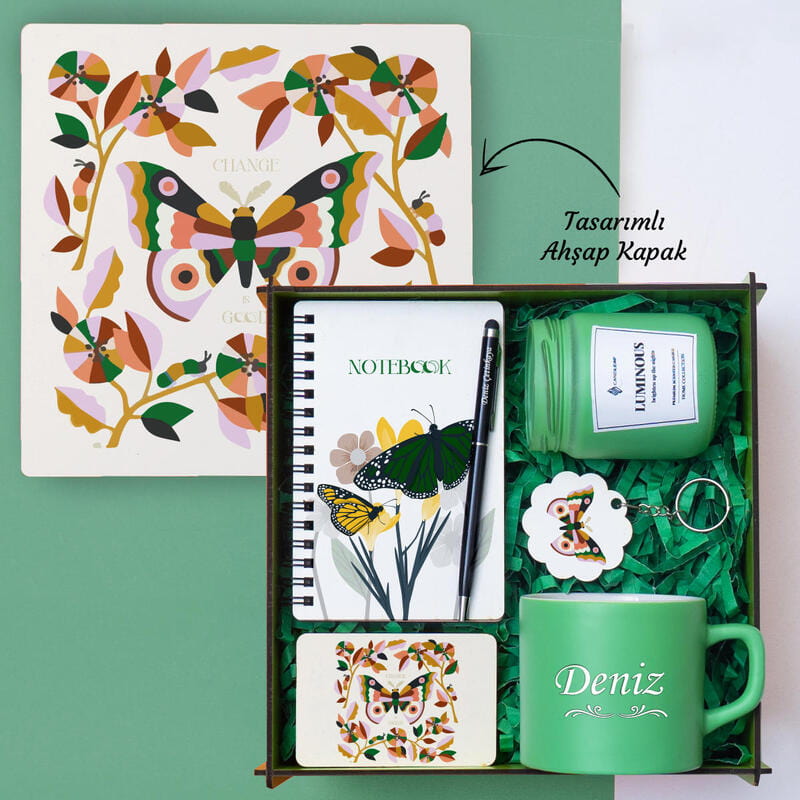Kelebek Temalı Dekoratif Hediye Kutusu