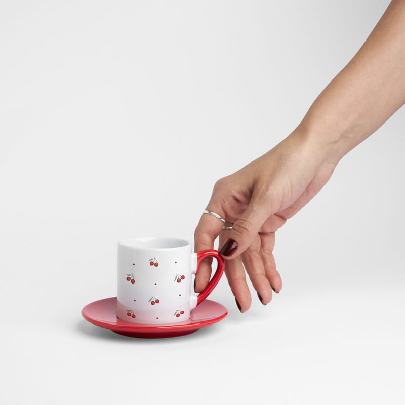 Kiraz Baskılı Kahve Fincanı Seti