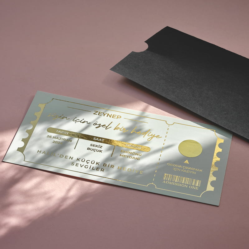 Kişiselleştirilebilir Kazıma Alanlı Hediye Bileti