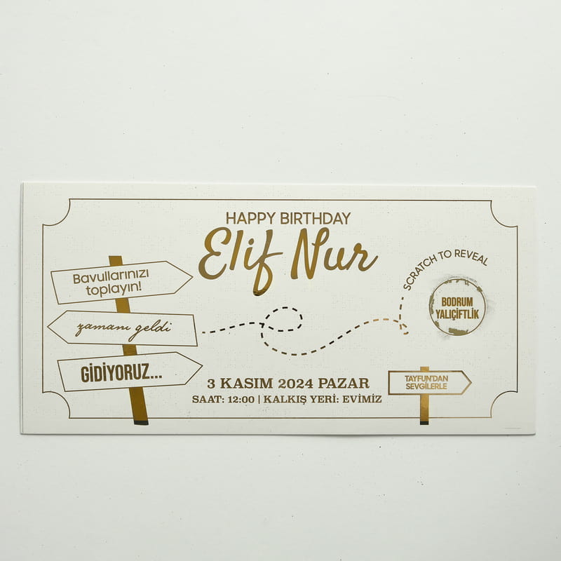 Kişiselleştirilebilir Seyahat Hediyesi Kazı Kazan Bileti