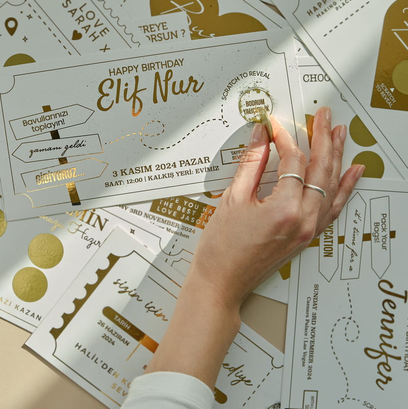 Kişiselleştirilebilir Seyahat Hediyesi Kazı Kazan Bileti