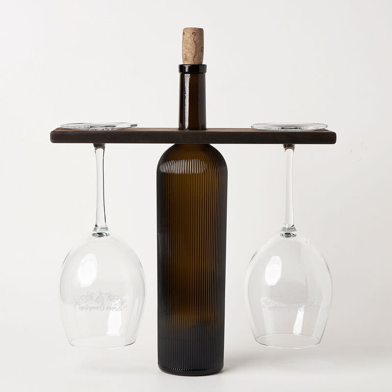 Kişiye Özel 2'li Kadeh & Şarap Standı