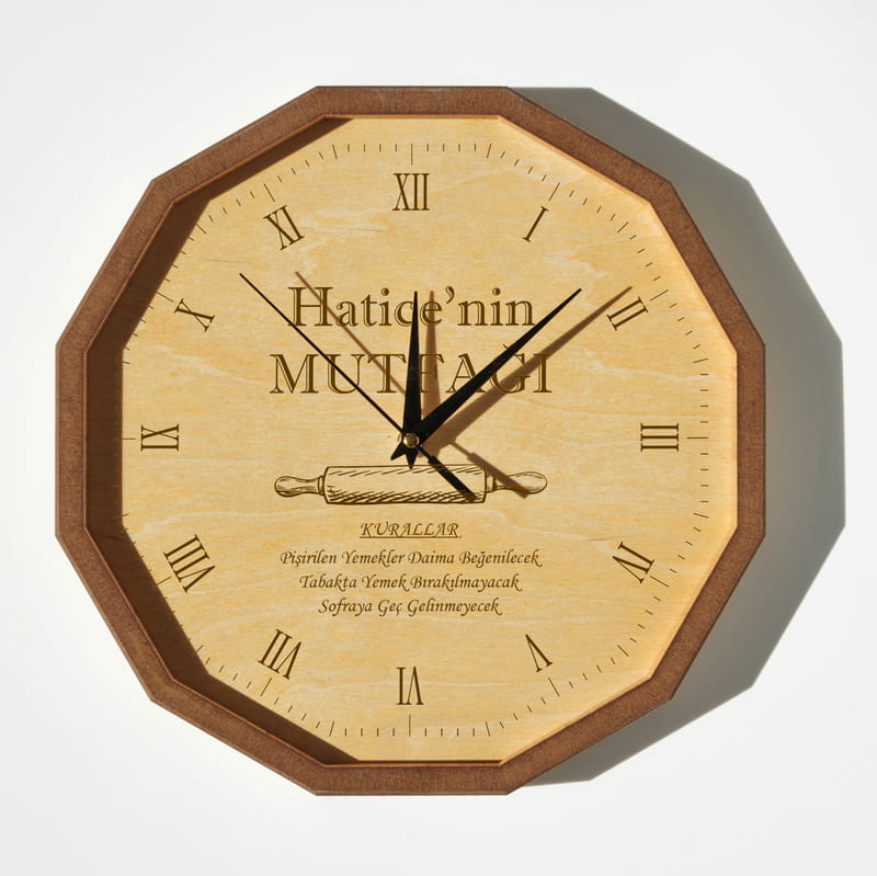 Kişiye Özel Ahşap Mutfak Saati